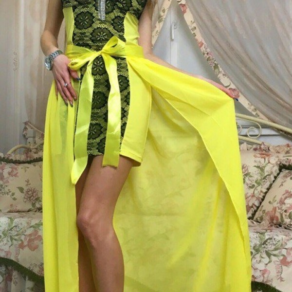Платье со съемной юбкой KO-038