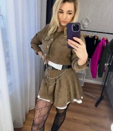 Костюм короткий пиджак и юбка MIS-126A580