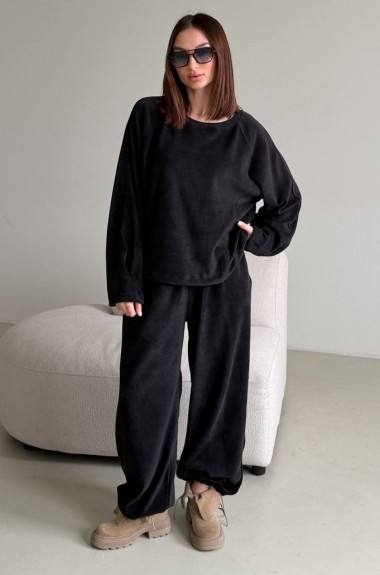 Велюровый костюм с широкими штанами  LID-644A1200