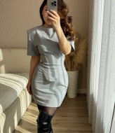 Лаконічна сукня з баскою IMMA-450A550