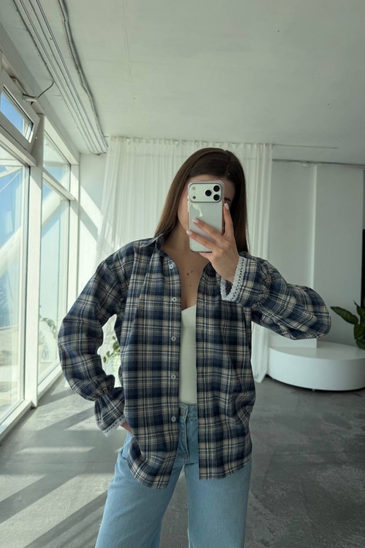 Сорочка з баскою з мереживом VOL-745A650