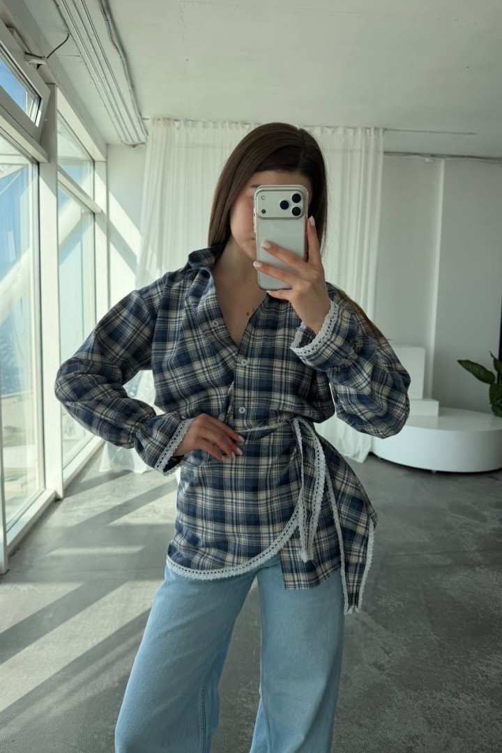 Сорочка з баскою з мереживом VOL-745A650