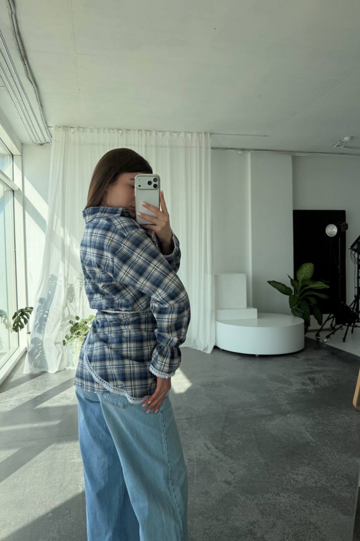 Сорочка з баскою з мереживом VOL-745A650