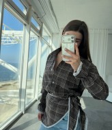 Сорочка з баскою з мереживом VOL-745A650