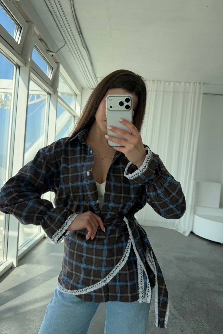 Сорочка з баскою з мереживом VOL-745A650