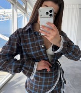 Сорочка з баскою з мереживом VOL-745A650