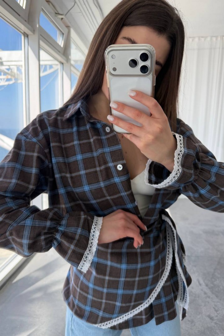 Сорочка з баскою з мереживом VOL-745A650