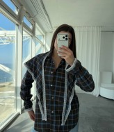 Сорочка з баскою з мереживом VOL-745A650