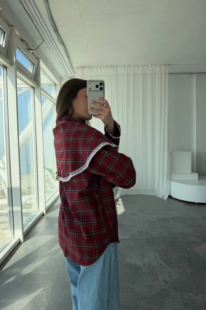 Сорочка з баскою з мереживом VOL-745A650