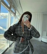 Сорочка з баскою з мереживом VOL-745A650