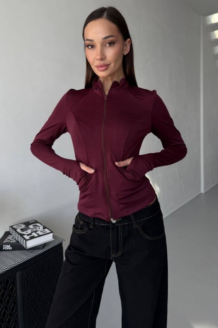 Зручний лонгслів на блискавці MIK-8077A390