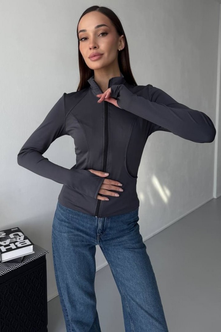 Зручний лонгслів на блискавці MIK-8077A390