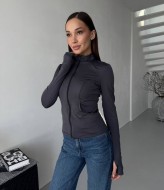 Зручний лонгслів на блискавці MIK-8077A390