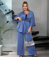 Шелковый брючный костюм женский AZ-100A450