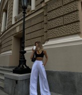 Льняные брюки-палаццо KC-0403A480