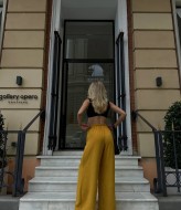 Льняные брюки-палаццо KC-0403A480