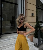 Льняные брюки-палаццо KC-0403A480