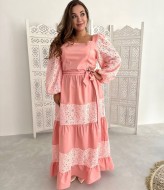 Длинное летнее платье с рукавами  EST-5450A400