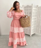 Длинное летнее платье с рукавами  EST-5450A400