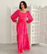 Длинное летнее платье с рукавами  EST-5450A400