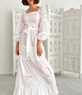 Длинное летнее платье с рукавами  EST-5450A400