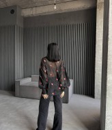 Прозрачная черная блузка  LID-608A1000