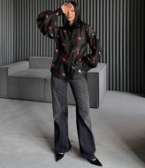 Прозрачная черная блузка  LID-608A1000