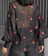 Прозрачная черная блузка  LID-608A1000