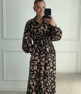 Платье в цветочек с длинным рукавом  IMMA-402A560B640