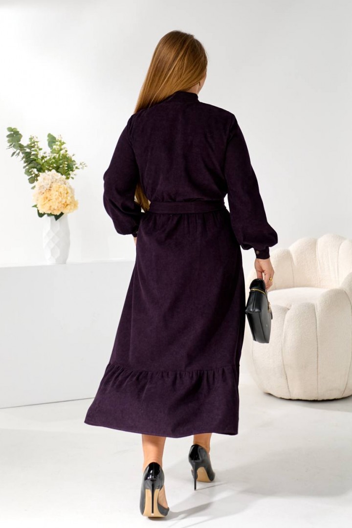 Вельветовое платье с воланом TS-463A530