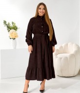 Вельветовое платье с воланом TS-463A530