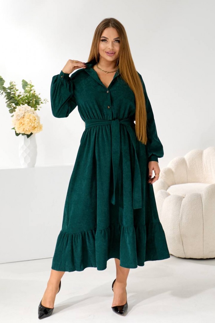 Вельветовое платье с воланом TS-463A530