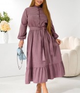 Вельветовое платье с воланом TS-463A530