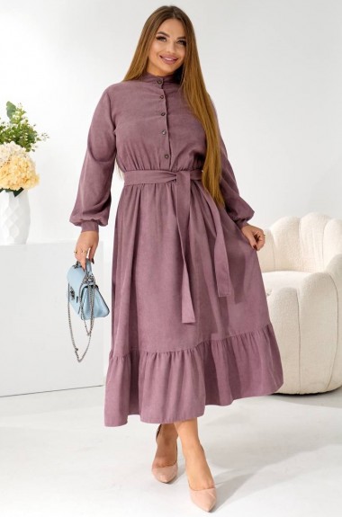 Вельветовое платье с воланом TS-463A530