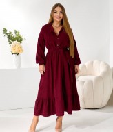 Вельветовое платье с воланом TS-463A530