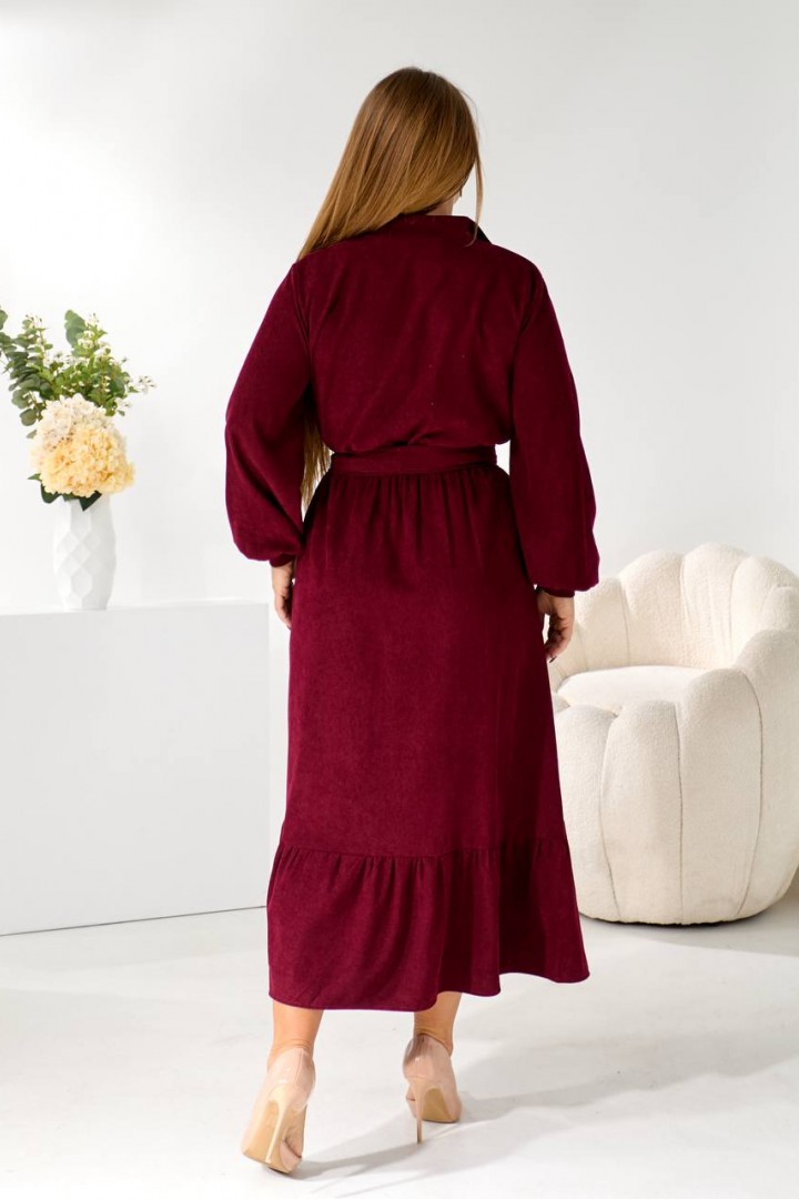 Вельветовое платье с воланом TS-463A530