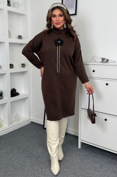 Полуприталенное ангоровое платье ZP-1323A13.5