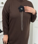 Полуприталенное ангоровое платье ZP-1323A13.5