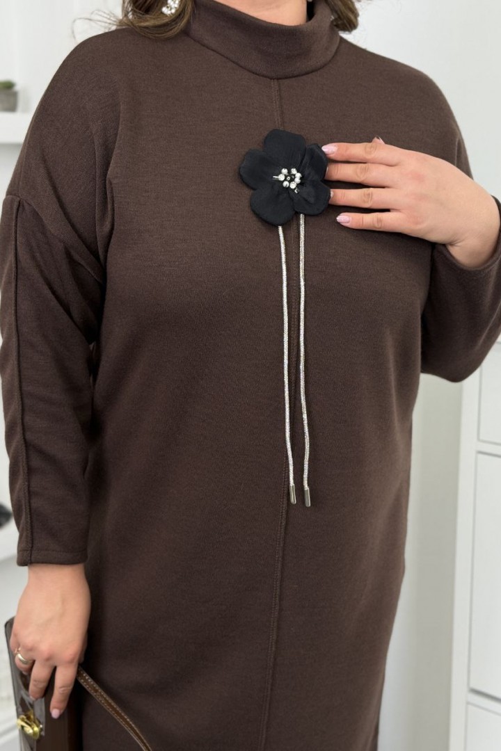 Полуприталенное ангоровое платье ZP-1323A13.5