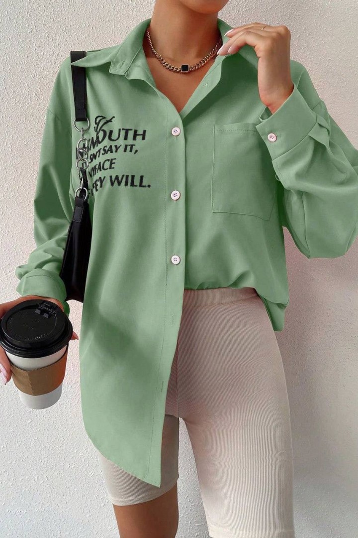 Женская рубашка с длинным рукавом ACHK-1899A450