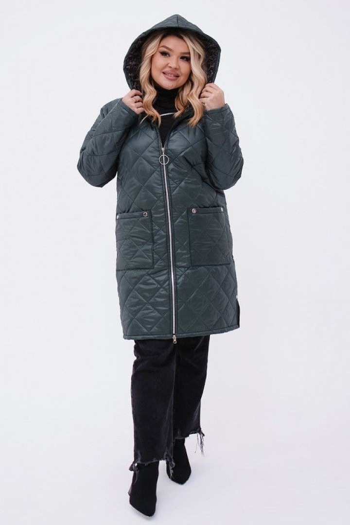 Стеганая удлиненная куртка женская LSH-857A21