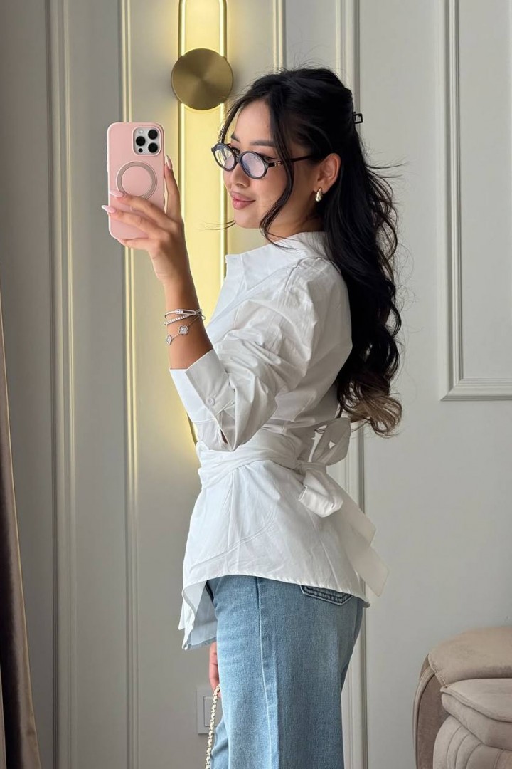 Стильна сорочка з завʼязками VOL-740A600