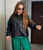 Кожаная куртка с лампасами AD-8007.1A650