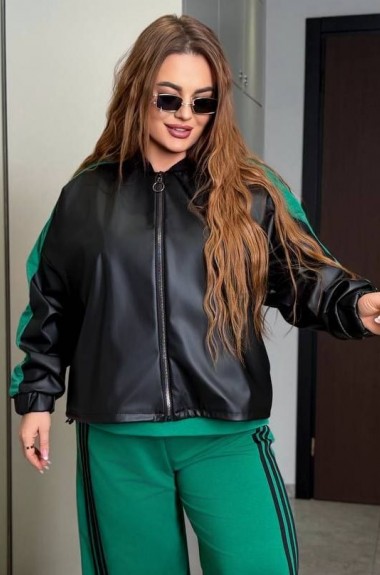 Кожаная куртка с лампасами AD-8007.1A650