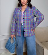 Женская клетчатая рубашка  OLI-1460A630