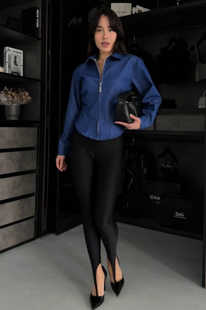 Джинсова сорочка на блискавці INNA-311A600