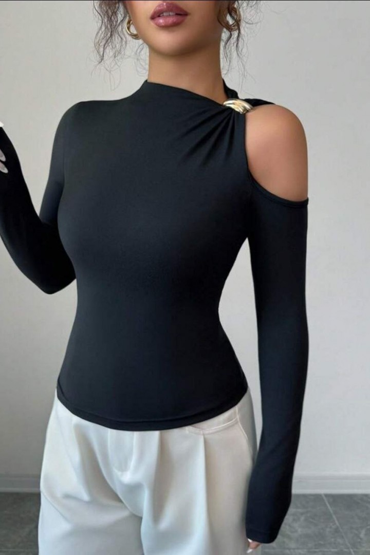 Стильний лонгслів з відкритим плечем KC-3354A350