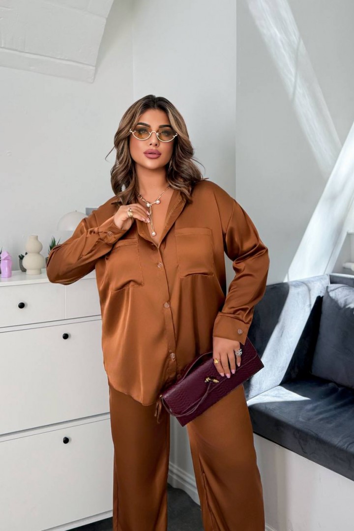 Шовковий брючний костюм COR-040A720