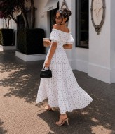 Сукня в горошок з відкритими плечима ELZ-676A500