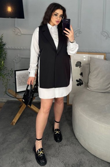 Платье рубашка с жилеткой INS-260A1100 Платье рубашка с жилеткой INS-260A1100